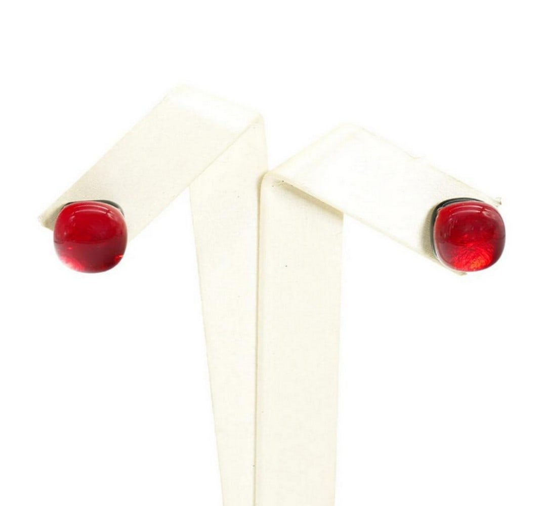 Classic Red Murano Glass Button Earrings (1 of 3)