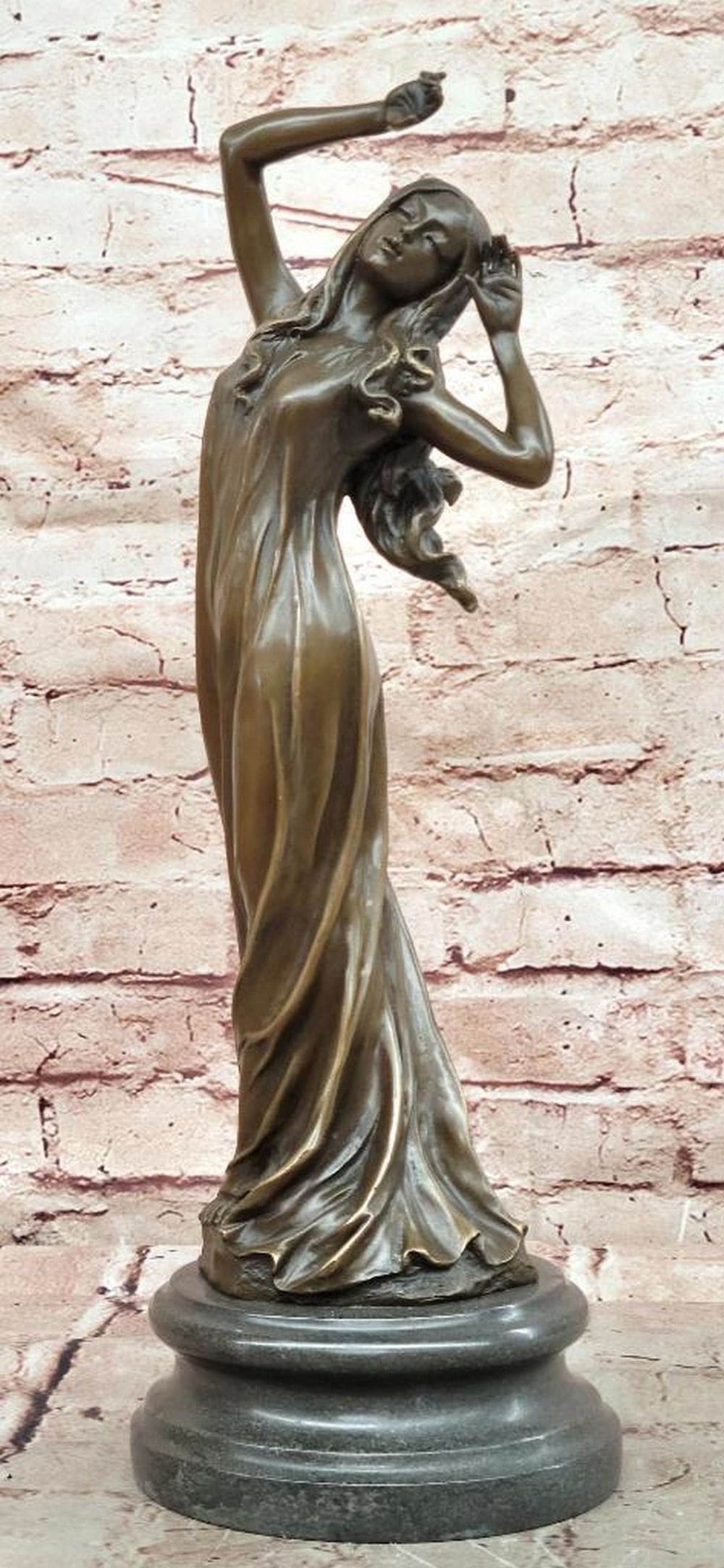 Cesaro Signed Mother Nature Bronze Sculpture on Marble Base - 16" x 5.5": Cesaro Signed Mother Nature Bronze Sculpture on Marble Base - 16" x 5.5" This hand made bronze sculpture by Cesaro, titled Mother Nature, represents life, fertility, and the nurturing force of