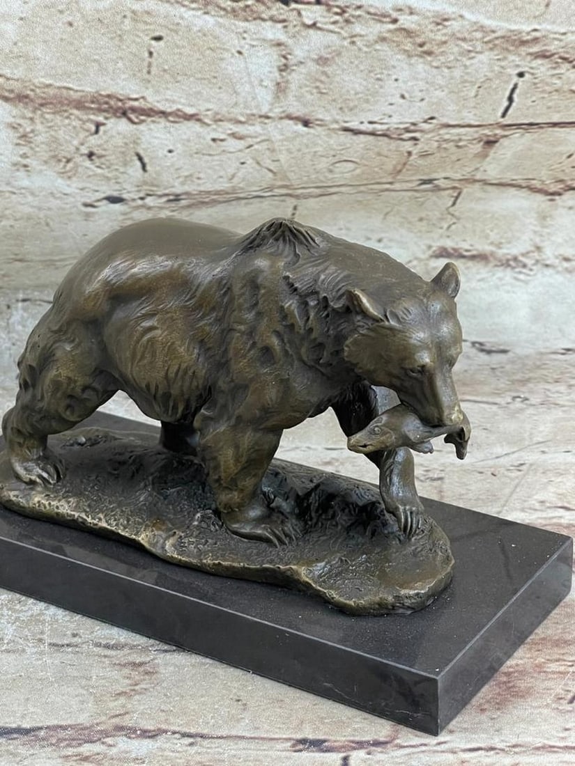 Bear's Prowess - Bronze Sculpture by Milo - 5" x 8": Bear's Prowess - Bronze Sculpture by Milo - 5" x 8" Introducing Bear's Prowess, a captivating bronze sculpture that captures the majesty and strength of a young bear in a powerful pose. Standi