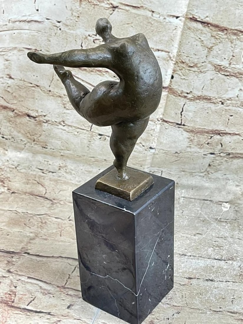 Nude Fertility Dancer Original Bronze Statue - 12" x 6": Nude Fertility Dancer Original Bronze Statue - 12" x 6" This extraordinary bronze sculpture celebrates the grace of the female form. It portrays an abstract woman dancing nude, balancing on he