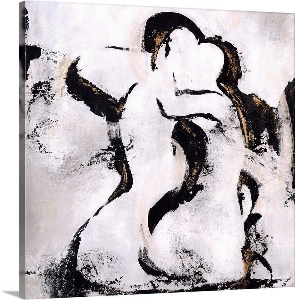 Trust Abstract Canvas Reproduction Wall Art: Trust Abstract Canvas Reproduction Wall Art Bring depth and emotional resonance to your space with *Trust* by Rikki Drotar, a compelling abstract composition defined by bold black brushstrokes set aga