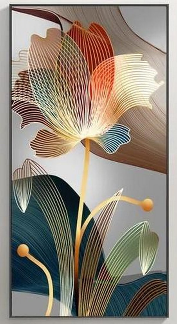 The Art of Abstract Flora: The Art of Abstract Flora. This striking picture features an abstract flower, a bold statement of color and form that captivates the viewer's gaze. Swirling petals emerge in vibrant hues, blending