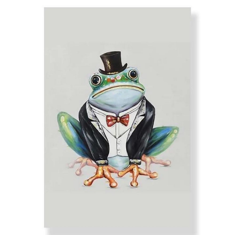 Gentleman of the Pond Picture: Gentleman of the Pond Picture In this delightful image, a frog sports a stylish tuxedo, exuding charm and sophistication. With its tiny bow tie and polished look, this dapper amphibian is ready for a