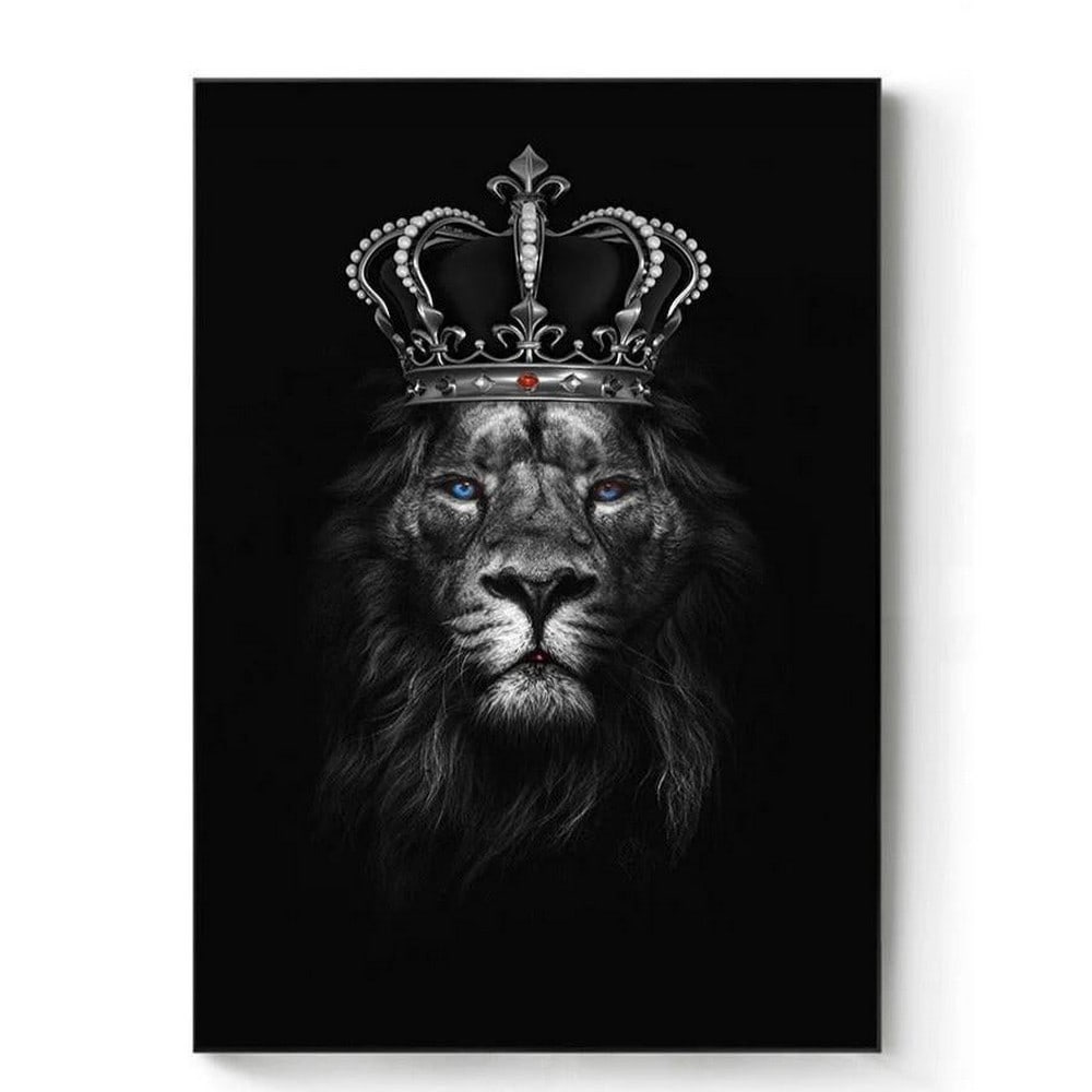 Regal Roar Picture: Regal Roar Picture In this majestic image, a lion adorned with a crown exudes an aura of royalty and power. The rich textures of its mane, combined with the gleaming crown, create a striking contrast