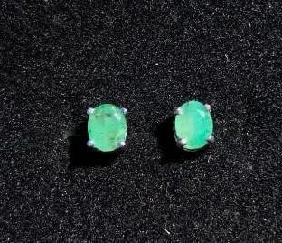 Green Stone Stud Earrings: Green Stone Stud Earrings Elegant and earthy, these sterling silver stud earrings feature rich dark green stones that bring a grounded, timeless feel to any look. The bold yet classic color makes them