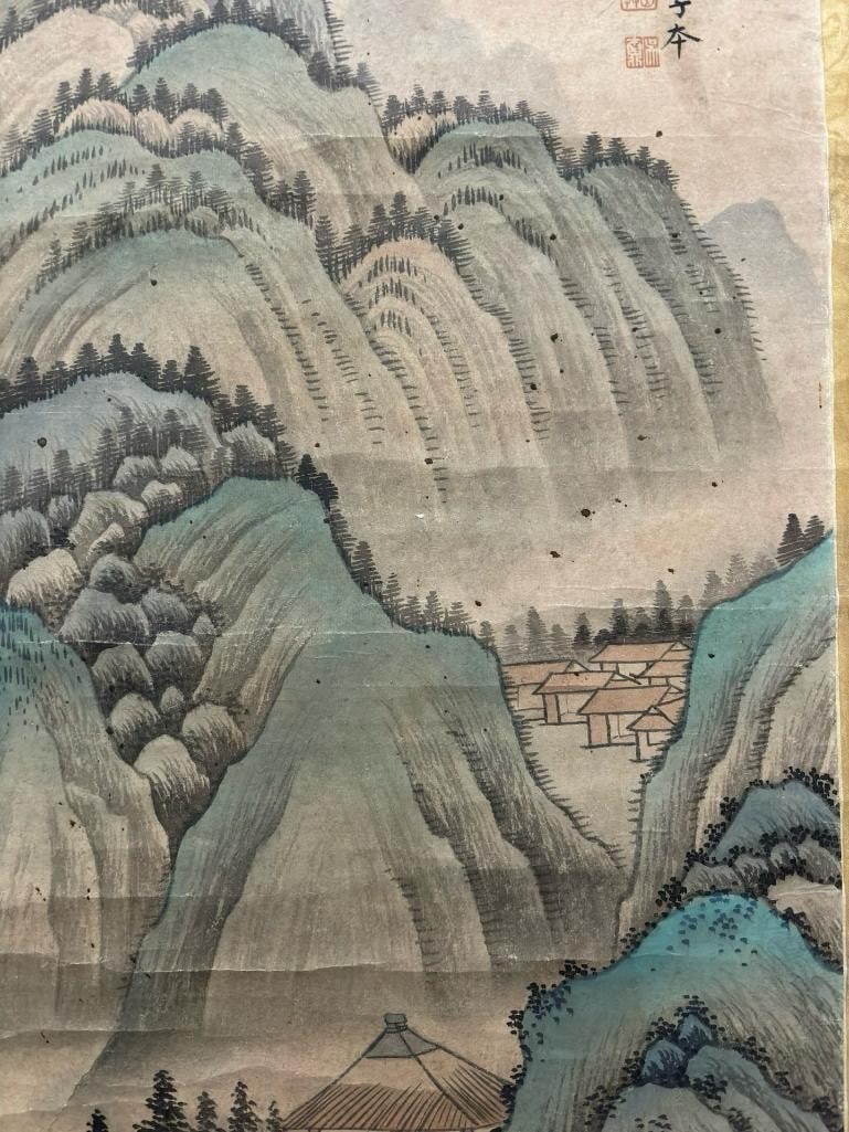 Wu Caiding Inspired Hand-Painted Landscape Scroll - 2