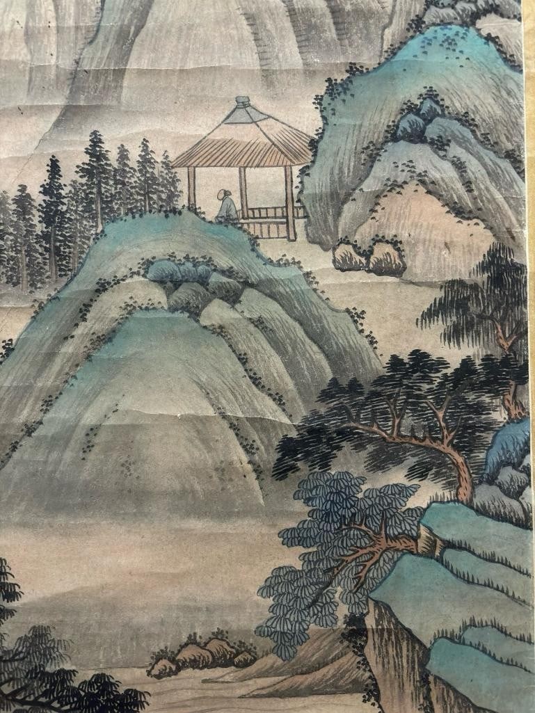 Wu Caiding Inspired Hand-Painted Landscape Scroll - 5