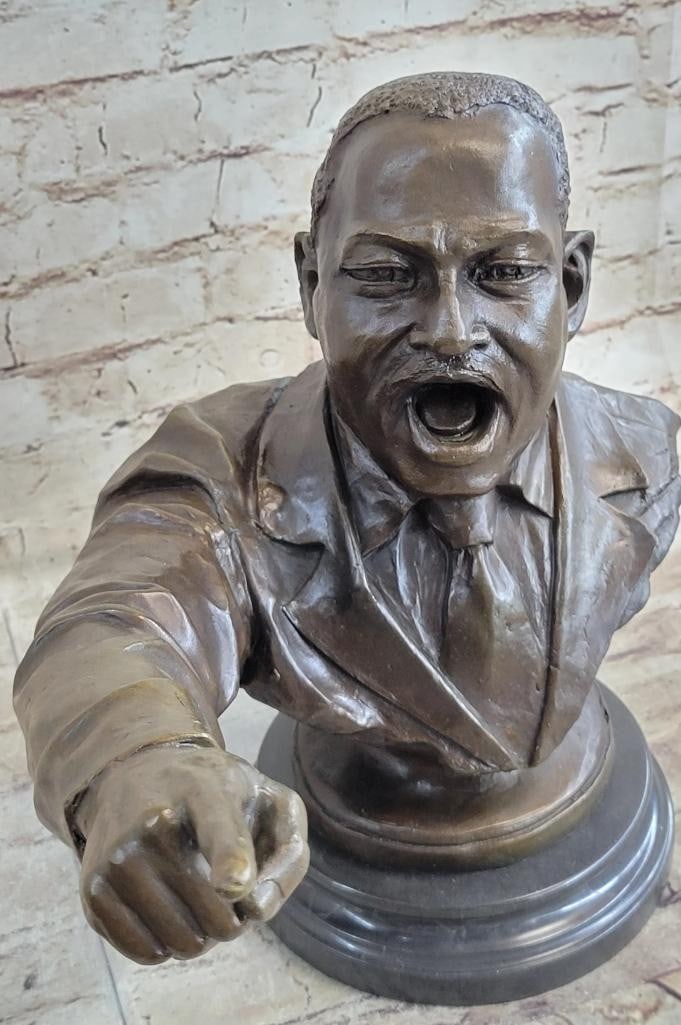 Martin Luther King Jr. Bust Bronze Sculpture - 12'' x 15'': Martin Luther King Jr. Bust Bronze Sculpture- 12" x 15" Martin Luther King Jr. was an eloquent black Baptist minister who lead the civil-rights movement in the United States from the mid-1950s u