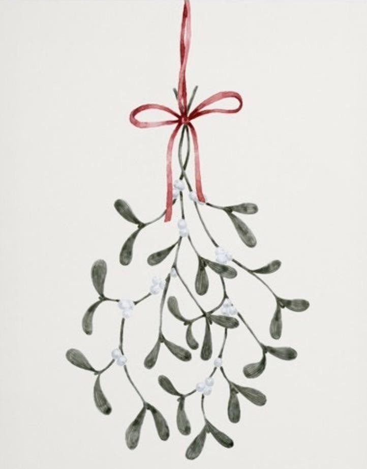 Watch Out For The Mistletoe Canvas Reproduction: Watch Out For The Mistletoe Canvas Reproduction This canvas features a branch of mistletoe hanging by a red bow. Dimensions: 50cm x 70cm View Photos For Further Details