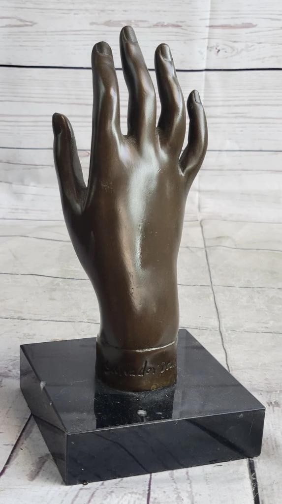 Graceful Hand Bronze Sculpture Inspired by Salvador Dali on Marble Base - 9'' x 4.5'': Graceful Hand Bronze Sculpture Inspired by Salvador Dali on Marble Base - 9" x 4.5" Immerse yourself in the captivating allure of Salvador Dali s artistic brilliance with this mesmerizing bronze