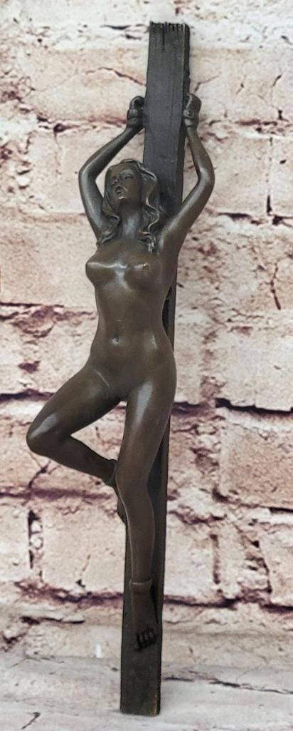 Bound Beauty Erotic Original Bronze Sculpture Signed by Jean Patoue - 11'' x 2.5'': Bound Beauty Erotic Original Bronze Sculpture Signed by Jean Patoue - 11" x 2.5" Explore the depths of sensuality with " Bound Beauty," a provocative bronze sculpture that captures the ess