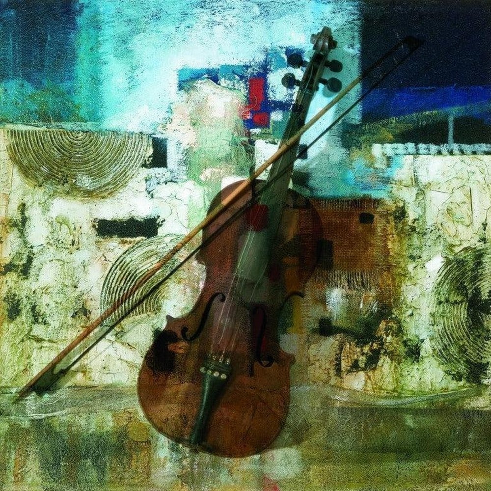 Night in Blue Contemporary Fresco Painting (1 of 1)