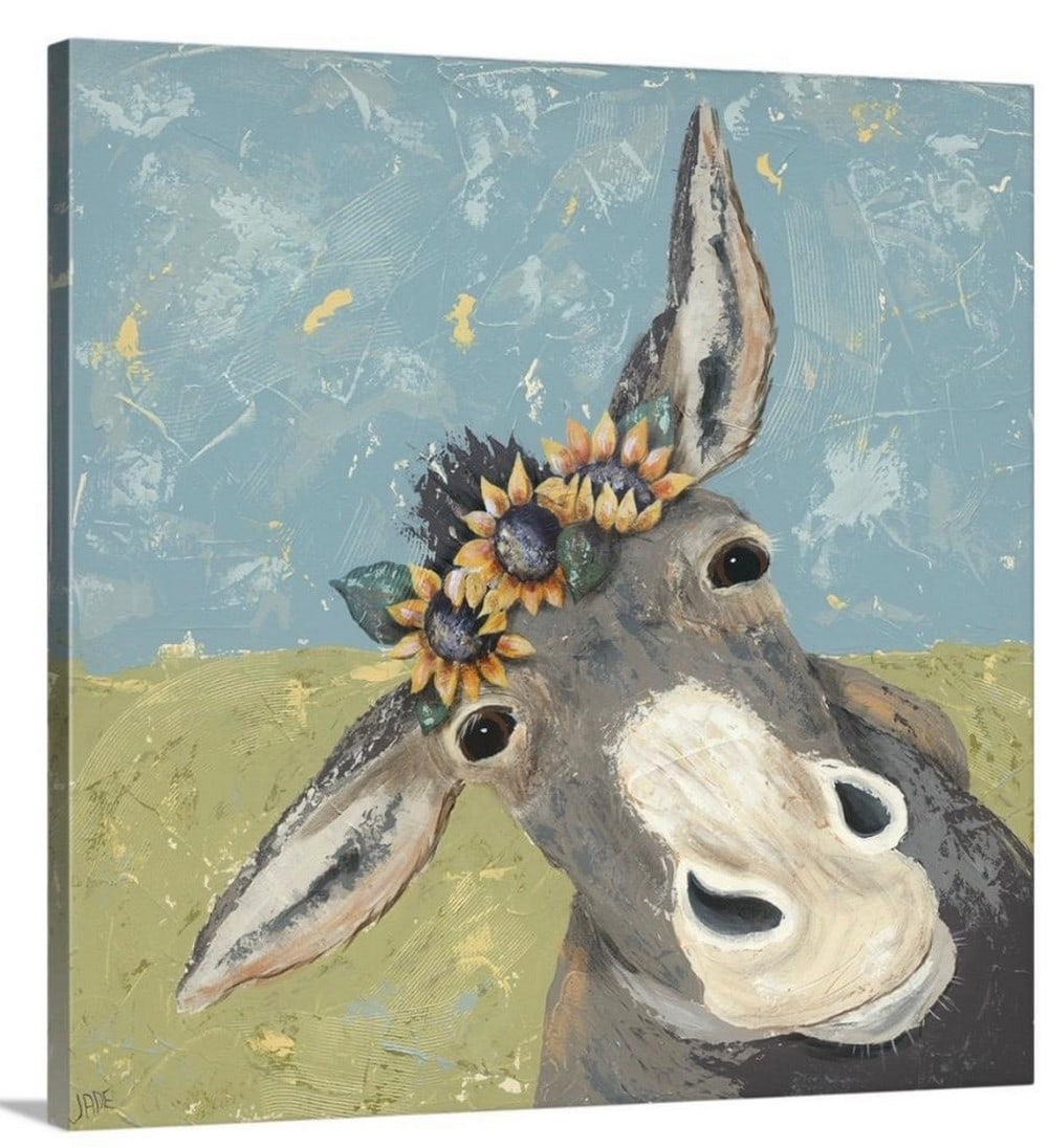 Flower Crown Donkey Canvas Reproduction (1 of 1)
