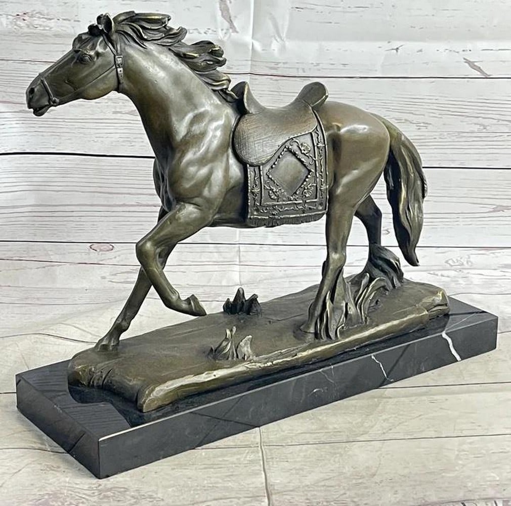 Bronze Stallion Majesty: Large Walking Horse Sculpture Inspired by P.J. Mene - 12" x 15" (1 of 5)