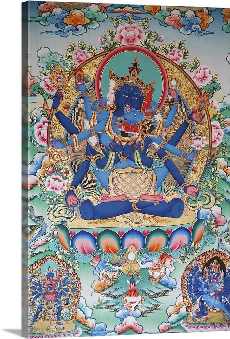 Tibetan Tantric Goddess Canvas Reproduction: Tibetan Tantric Goddess Canvas Reproduction Size: Width: 16 inches, Height: 24 inches View photos for further details.