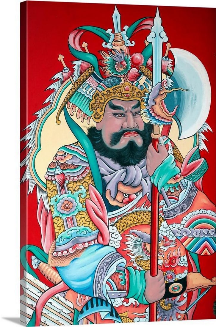 Guardian Figure Hoi Tuong Te Nguoi Hoa Buddhist Chinese Temple Canvas Reproduction: Guardian Figure Hoi Tuong Te Nguoi Hoa Buddhist Chinese Temple Canvas Reproduction Size: Width: 16 inches, Height: 24 inches View photos for further details.