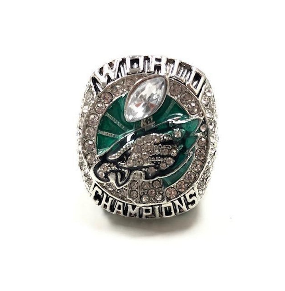 2017 Super Bowl LII Eagles Championship Inspired Ring: 2017 Super Bowl LII Eagles Championship Inspired Ring. The top of the ring features the Eagle head logo and the Vince Lombardi Trophy. Paying tribute to one of the most memorable moments in franchise