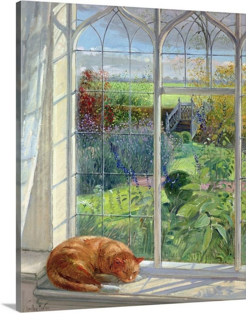 Sleeping Cat at the Chinese Bridge - Canvas Reproduction by Timothy Easton (1 of 2)