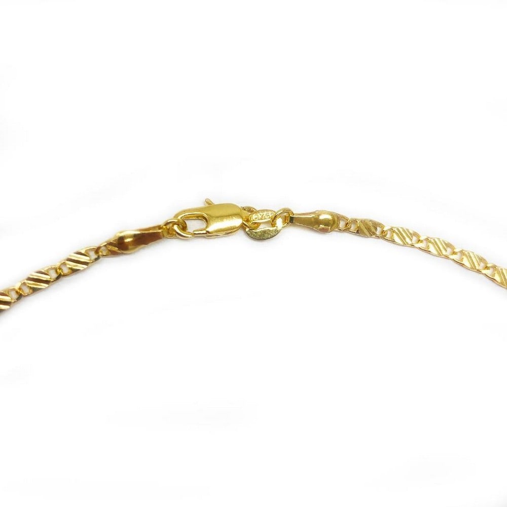 18K Yellow Gold Plated Necklace With Unique Link: 18K Yellow Gold Plated Necklace, With Unique Box Style Link. View Photos For Details