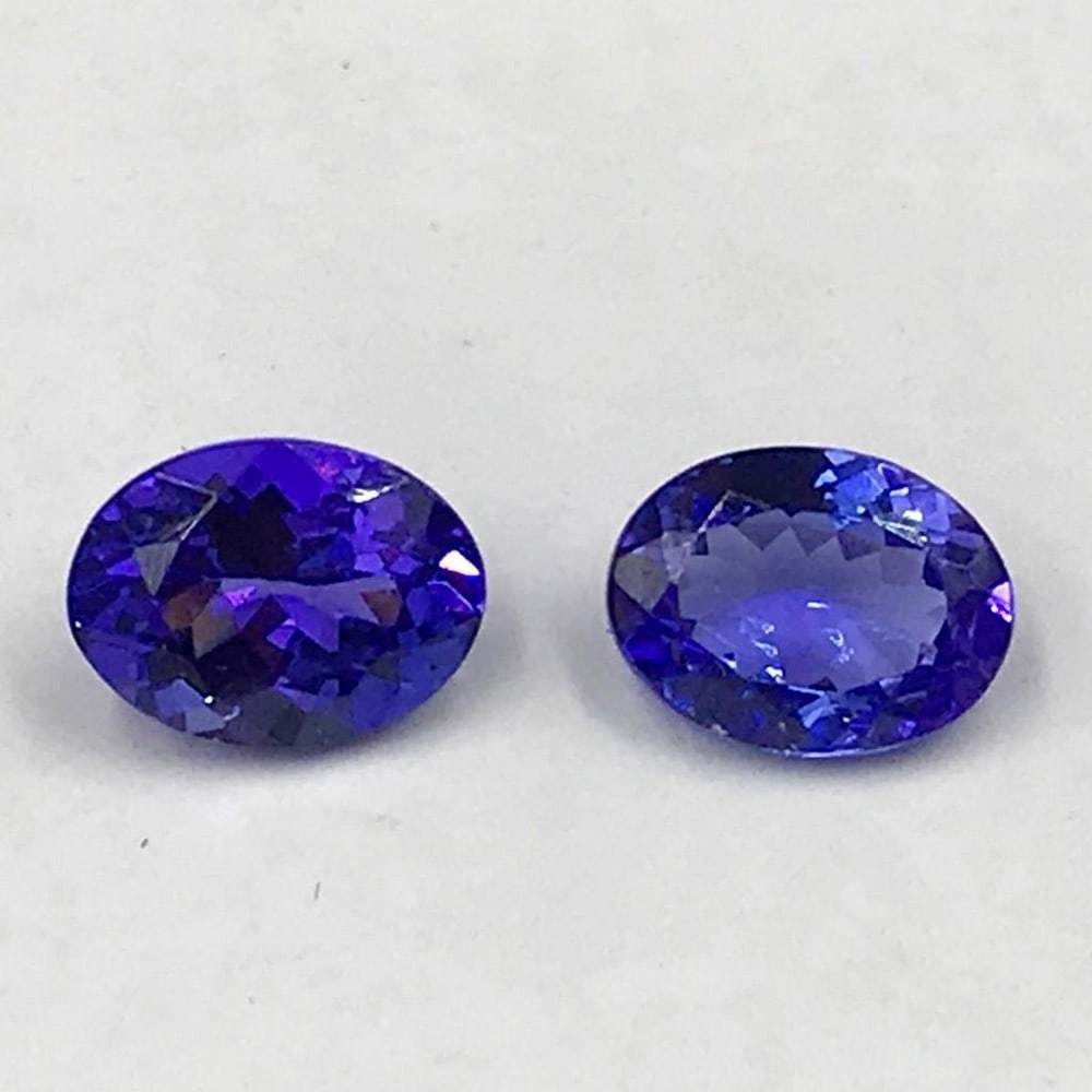 2.66ct Pair of Faceted Tanzanite Ovals Gemstones: Pair of Faceted Tanzanite Ovals Tanzanite gems are believed to represent heart and intellect combined with intuition and purity. These stones are used as symbols of dignity, truth, judgement and longe