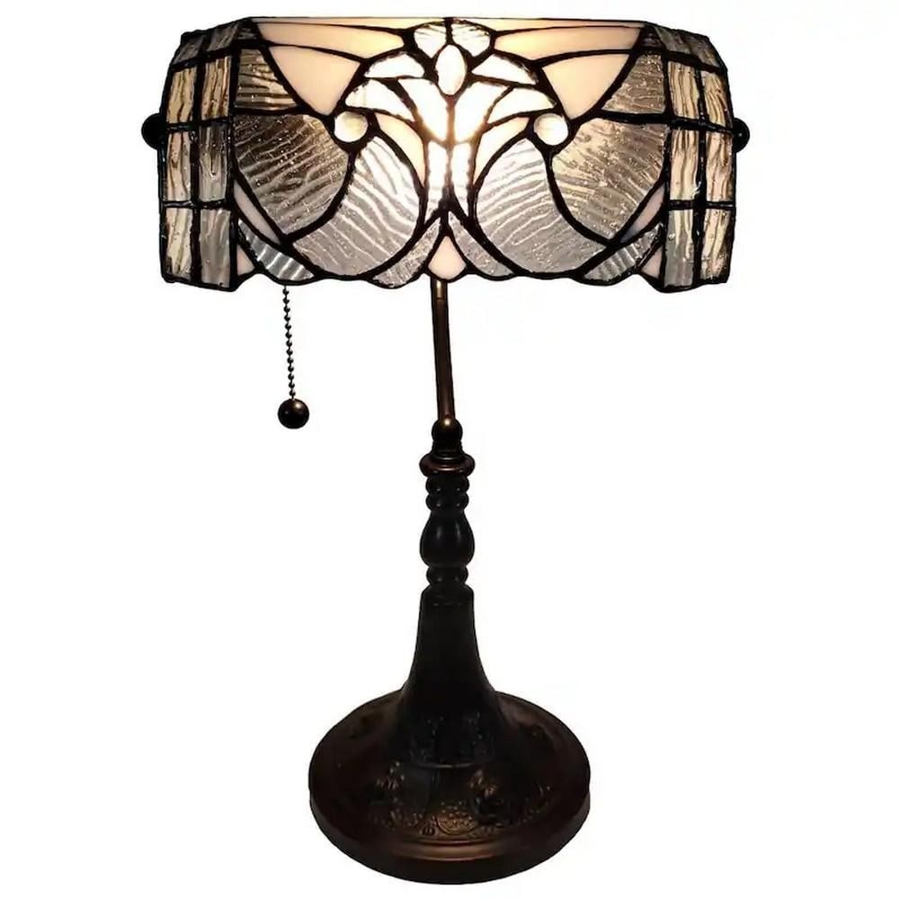 Tiffany-Style Vintage Banker Lamp by Amora Lighting: Tiffany-Style Vintage Banker Lamp by Amora Lighting Brighten your space with this vintage-inspired banker lamp, featuring a hand-crafted Tiffany-style shade made from 74 pieces of hand-cut stained gla