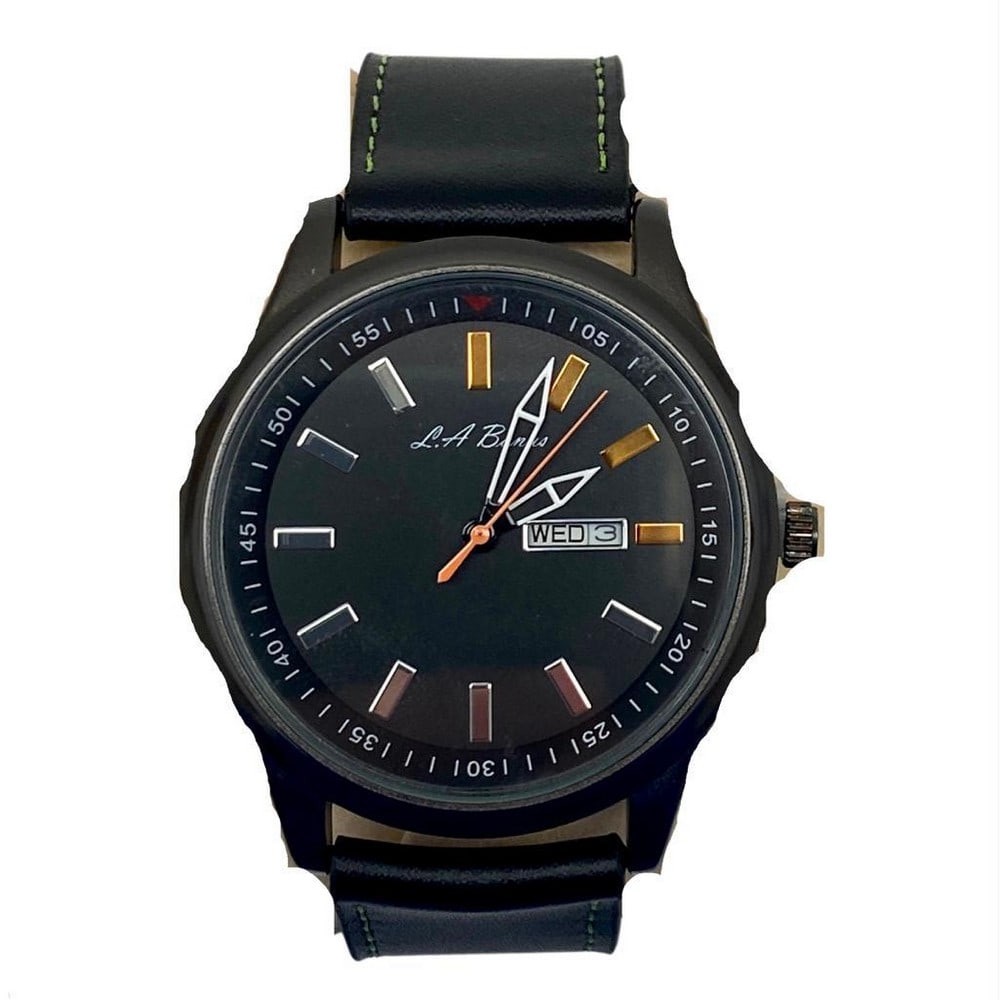 Mens L.A Banus Midnight Black Matte Finish Genuine Leather Band Watch: Mens L.A Banus Midnight Black Matte Finish Genuine Leather Band Watch This watch can easily be taken from the boardroom to happy hour and anywhere in between. Black goes with any outfit and so will th