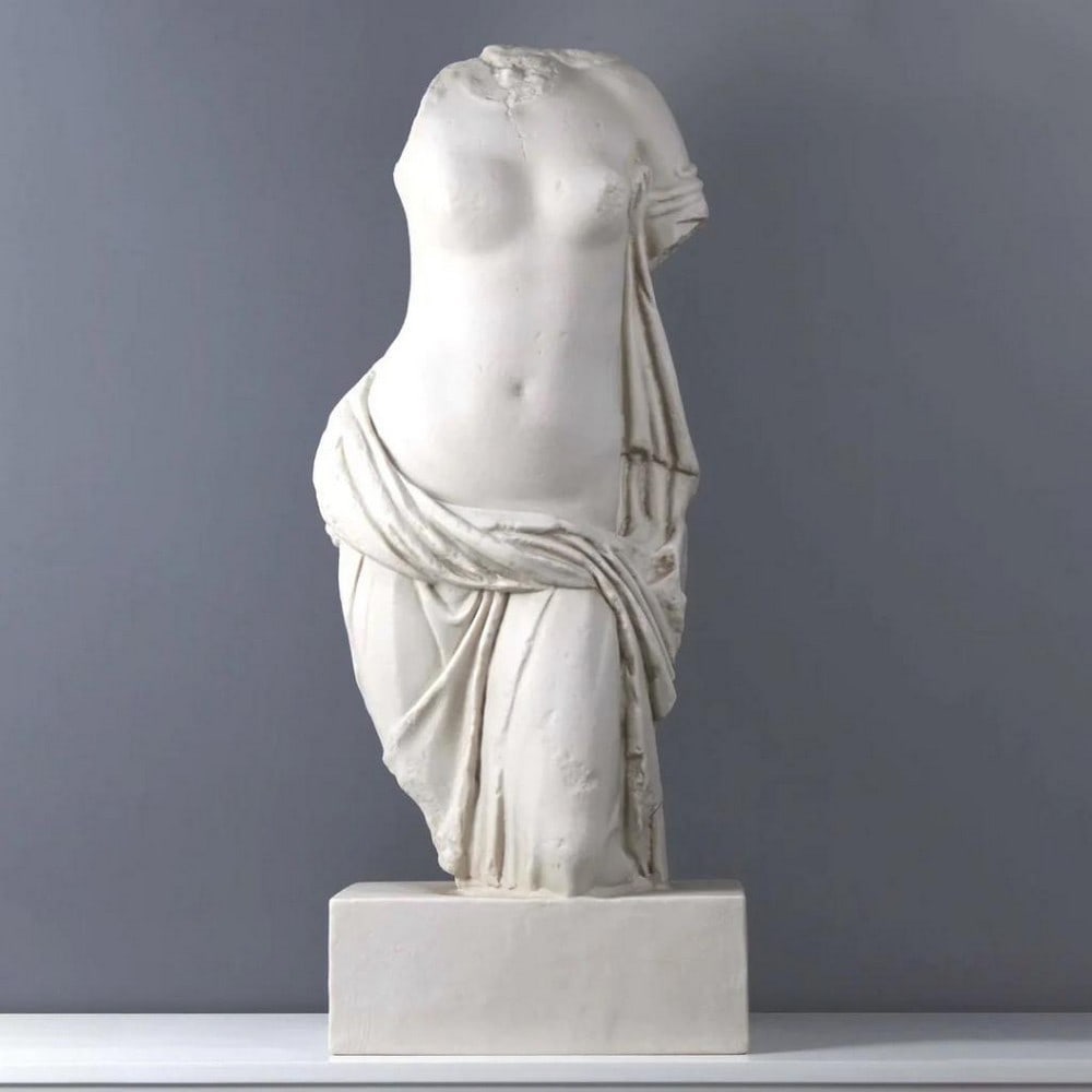 Large White Carrara Marble Statue ''Torso Of Aphrodite'' - (77.16lbs) (1 of 5)