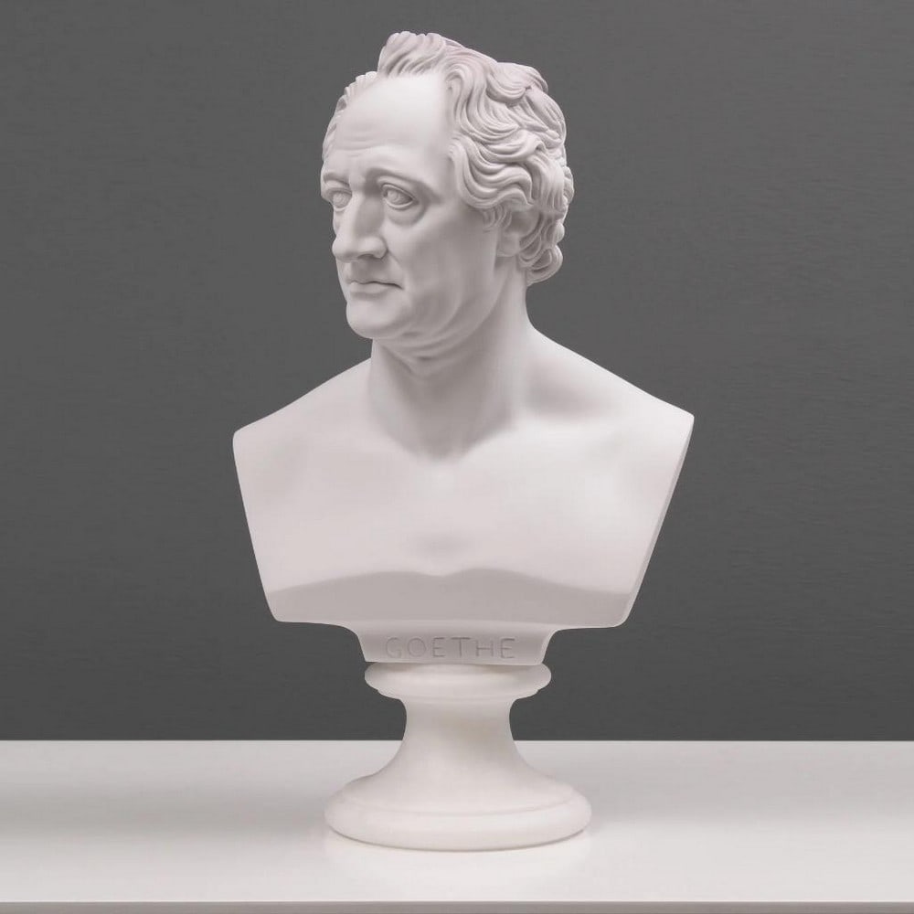 White Carrara Marble Goethe Bust Sculpture - (9.7lbs): White Carrara Marble Goethe Bust Sculpture - (9.7lbs) Introducing our Goethe Bust Statue, a sublime homage to the eminent German writer and statesman, Johann Wolfgang von Goethe (1749-1832). Immerse y