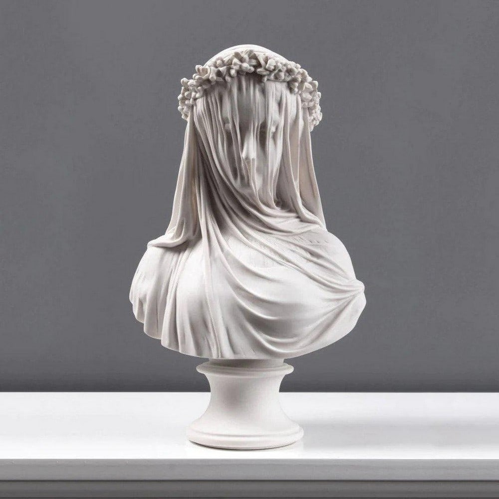 'Veiled Vestal' The Elegant Replica Bust Sculpture Inspired by Monti's 1875 Masterpiece - (15lbs): Veiled Vestal The Elegant Replica Bust Sculpture Inspired by Montis 1875 Masterpiece - (15lbs) Presenting the Veiled Lady Bust Sculpture, a meticulous recreation inspired by the antique masterpiece &#