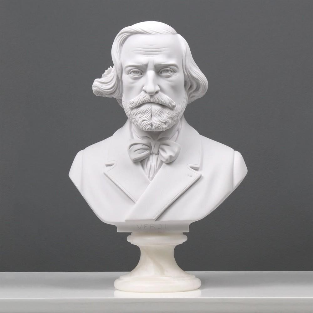 Giuseppe Verdi Bust Statue - (9.7lbs): Giuseppe Verdi Bust Statue - (9.7lbs) Capture the essence of Italian opera with our Giuseppe Verdi bust statue. Born Giuseppe Fortunino Francesco Verdi (1813-1901), this famous composers legacy lives 