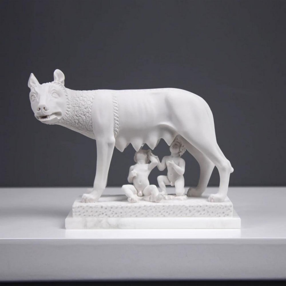 Capitoline Rome Wolf ''Romulus & Remus'' Statue - (1.5lbs) (1 of 5)