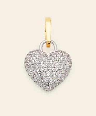 Mixed Metal Heart Charm - Gold Vermeil/Sterling Silver (1 of 3)