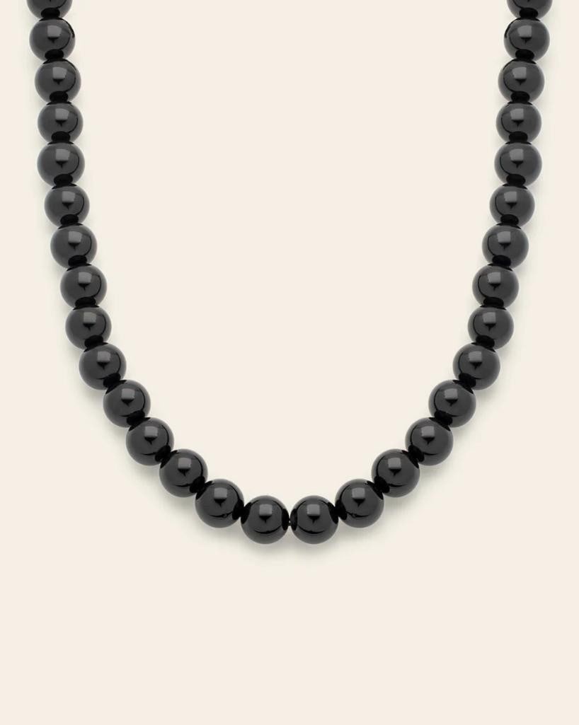 Midnight Agate Boule Necklace - Gold Vermeil: Midnight Agate Boule Necklace - Gold Vermeil For the days when you want to keep it effortless yet elevated, the Midnight Agate Boule Necklace strikes the perfect balance of shine, edge, and