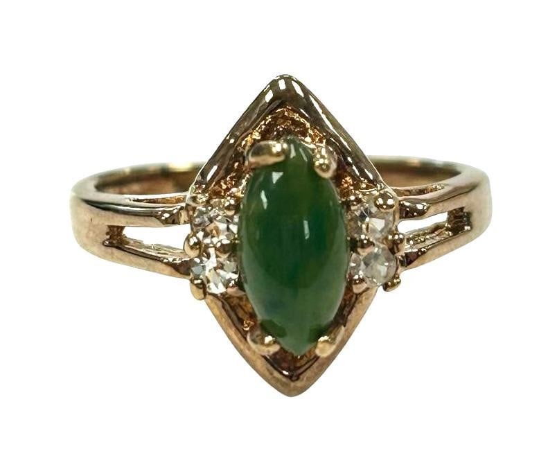 Size 8 Moss Green 18KTGP Ring (1 of 3)