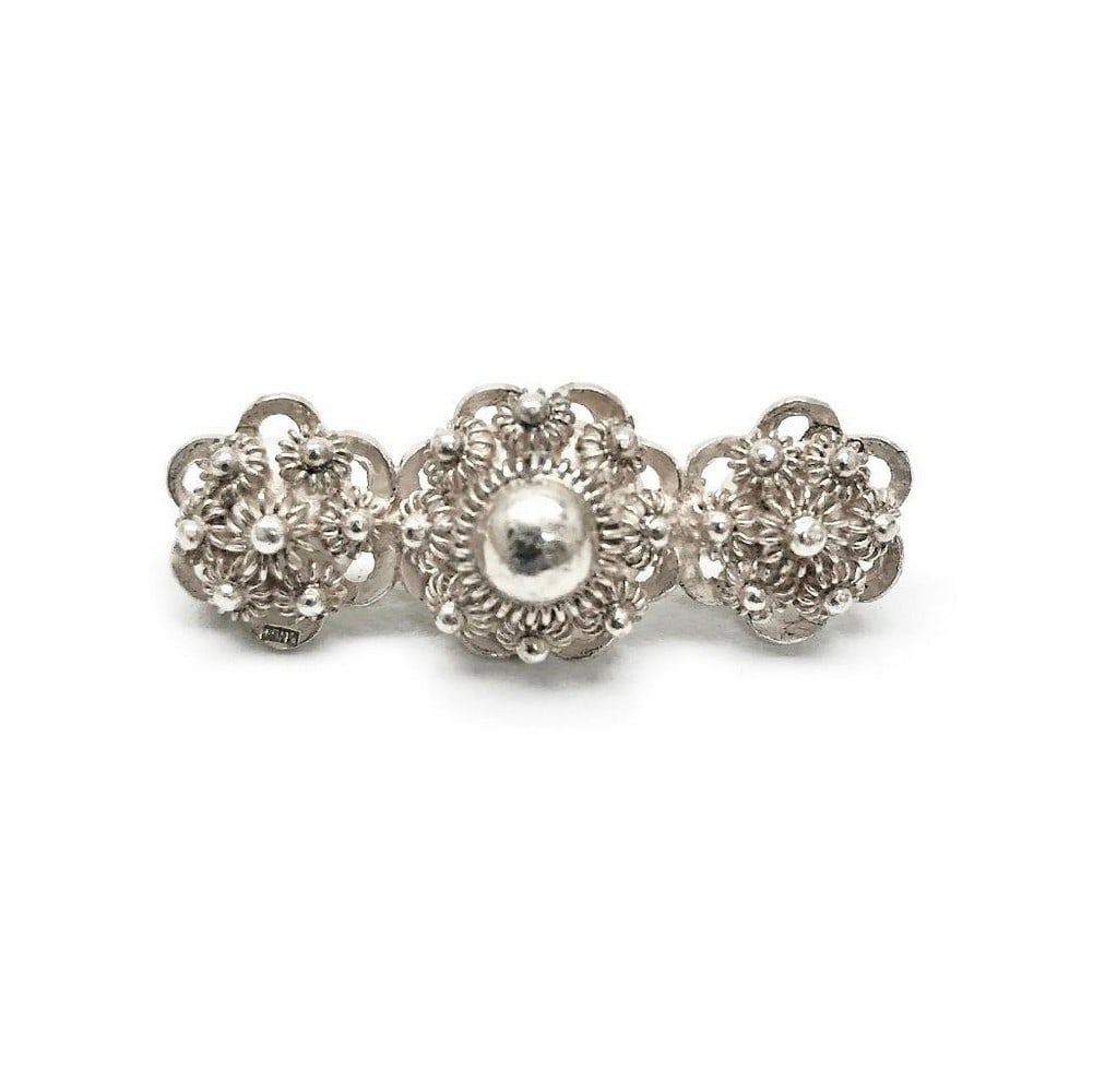 Elegant Sterling Silver The Three Pearls'' Custom Designed Ladies Brooch: An Elegant Sterling Silver The Three Pearls" Custom Designed Ladies Brooch. A Remarkable Design with Intricate Detail & Significant Design. A True Beauty Of A Piece. View Photos For Further