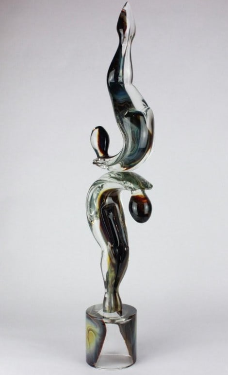 'Dancers'' Chalcedony Sculpture in Murano Glass (1 of 9)