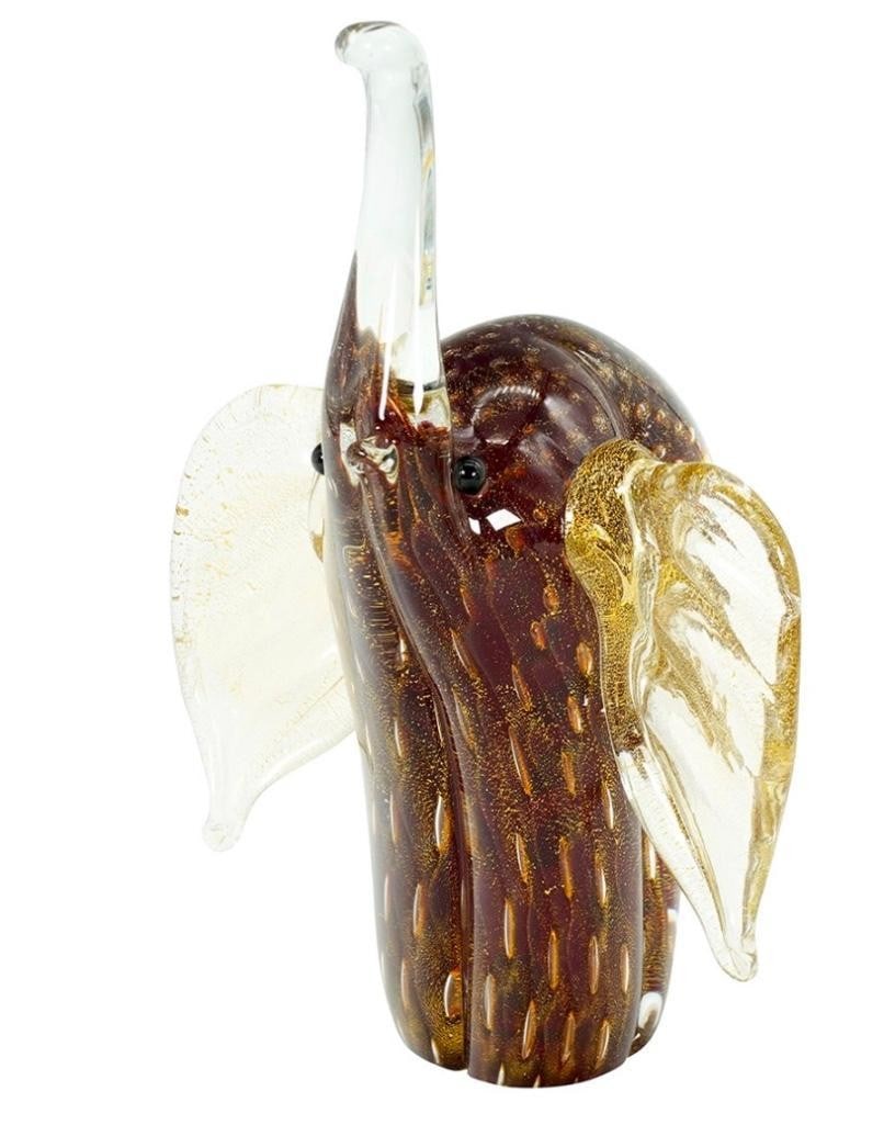 Brown Elephant Head Murano Glass Sculpture: Brown Elephant Head Murano Glass Sculpture Lovely sculpture to decore your house. Perfect also as paperweight for a very stylish desk. It can be an original gift idea, especially for who love animals.