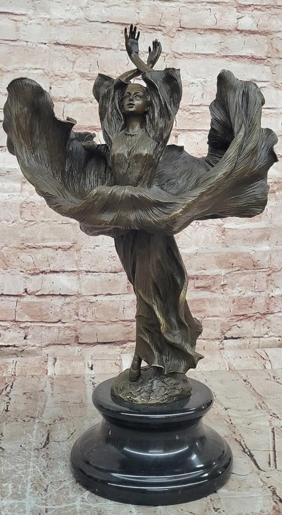 Aldo Vitaleh Original Bronze Fashion Model Sculpture - 18'' x 12'': Aldo Vitaleh Original Bronze Fashion Model Sculpture - 18" x 12" This original bronze sculpture depicts a fashion model captured in a confident, poised stance. The figure is rendered with elonga