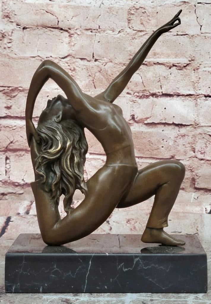 Pascal Delor Original Female Gymnast Bronze Sculpture - 9.5'' x 6'': Pascal Delor Original Female Gymnast Bronze Sculpture - 9.5" x 6" This original bronze sculpture depicts a female gymnast in a poised, balanced stance, emphasizing movement, elegance, and athlet