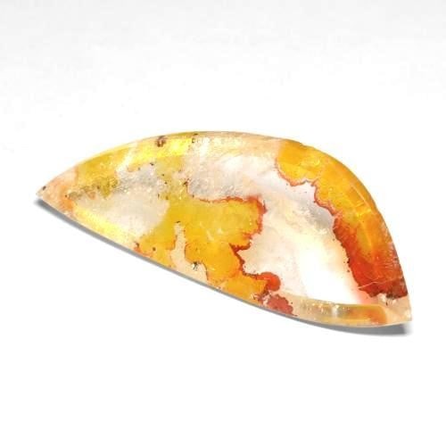 31.3ct Fancy Cabochon Brazilian ''Golden Choice'' Quartz With Marcasite: 31.3ct Fancy Cabochon Brazilian Golden Quartz With Marcasite This gemstone is a natural 43.76 x 17.21 x 5.86mm fancy cabochon medium-orange Quartz With Marcasite. This gemstone is from Brazil and has 