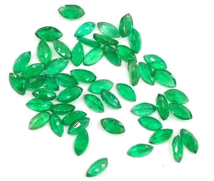 4.09ct - Fifty One Faceted Emerald Marquise's: Fifty One Faceted Emerald Marquises For many, emerald is considered to be the symbol of rebirth. It is also believed to represent good fortune, youth, balance, growth, peace, and foresight Size- 4x2