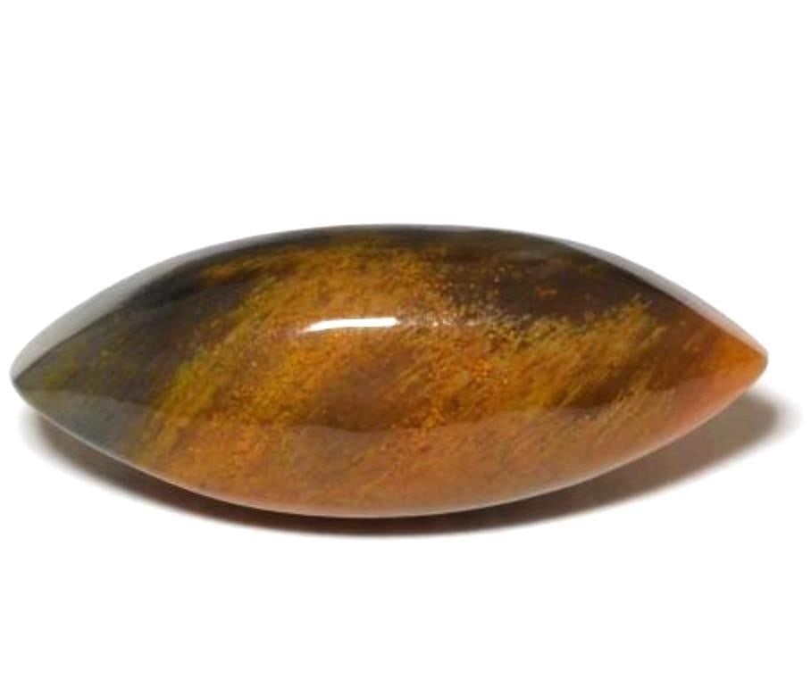 4.8ct Marquise Tawny Brown Pietersite: 4.8ct Marquise Tawny Brown Pietersite Immediately recognizable through its swirling mass of colors and textures, the pietersite stone is often referred to as the ''Tempest'' for its similarity to a