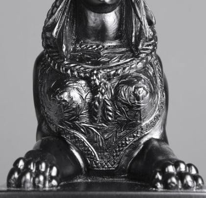 Solid Black Sphinx On Base Carrara Marble Statue - 2