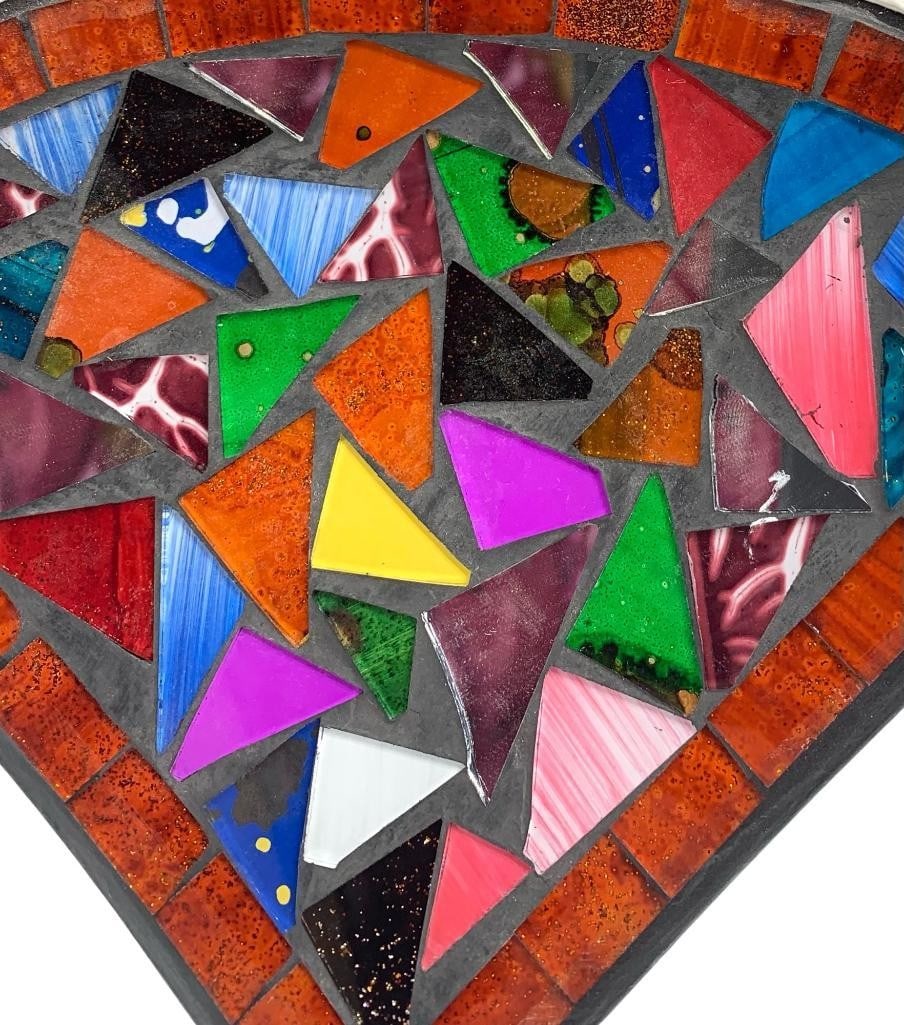 Colourful Mosiac Patterned Decorative Plate - 3