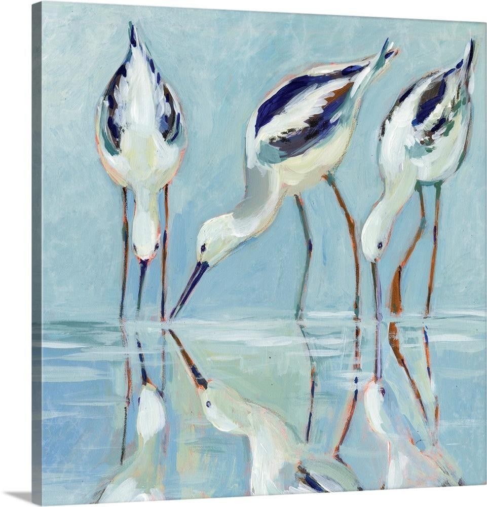 Stilt Birds Canvas Print by Susan Winget: Stilt Birds Canvas Print by Susan Winget Canvas print featuring ''Stilt Birds'' by Susan Winget, an artist known for her warm and gentle watercolor-inspired compositions that reflect country life and