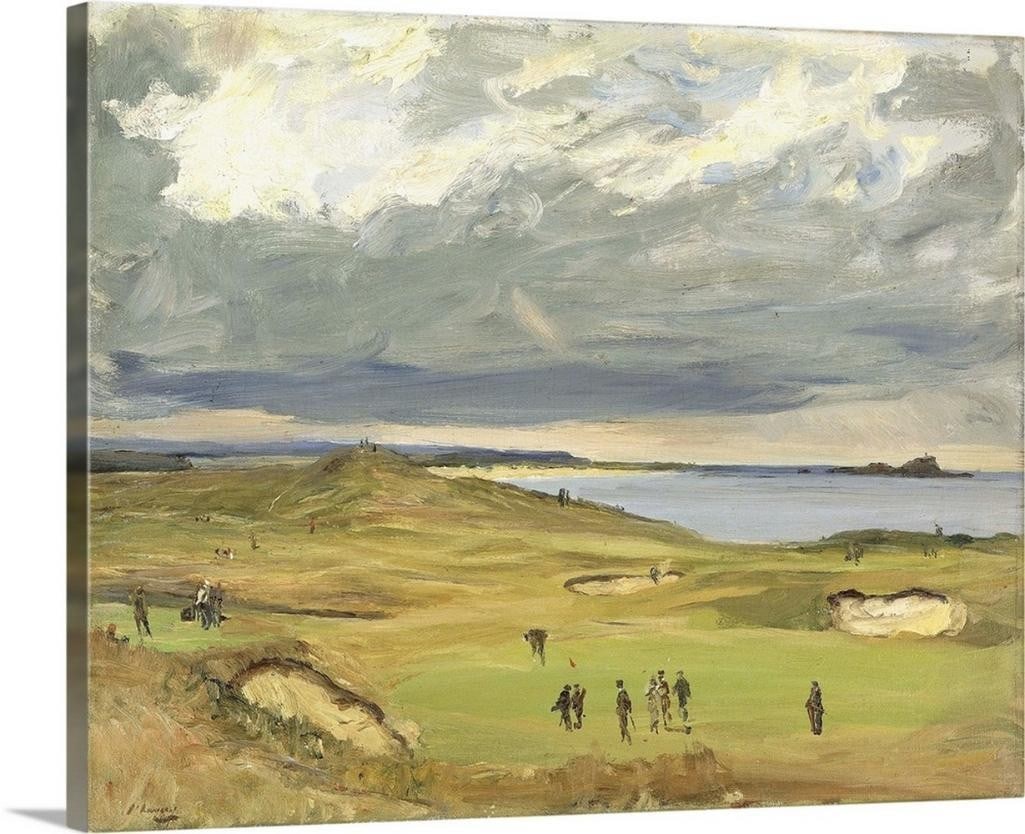 The Golf Links, North Berwick, 1919 Canvas Reproduction - 30'' ? 24'': The Golf Links, North Berwick, 1919 Canvas Reproduction - 30" ? 24" Originally oil on canvas by Sir John Lavery (1856-1941), this piece captures the serene atmosphere of a golf course in North B