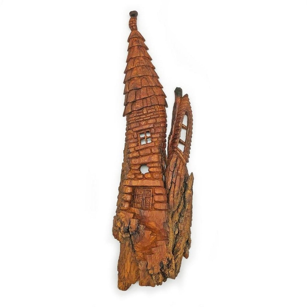 Hand Crafted ONE OF A KIND CABIN Wooden Art Piece: Up For Auction Is A One Of A Kind Piece Of Hand Crafted Art Work! Each Piece Is Made From Using Only Select Pieces Of Wood With Superior Grain. This Allows Each Piece To Show Stunningly And To