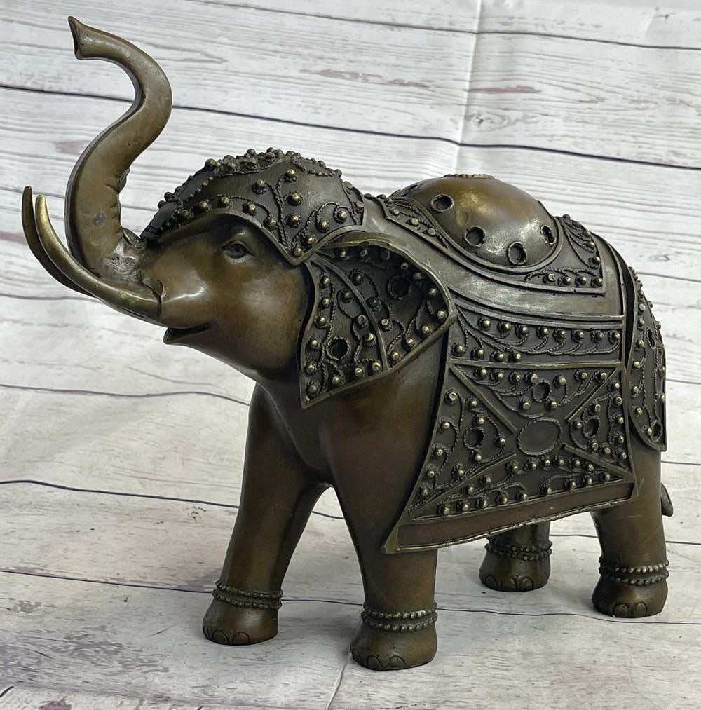 Signed Laughing Elephant Bronze Sculpture - 10'' x 13'': Signed Laughing Elephant Bronze Sculpture - 10" x 13" This charming bronze sculpture captures a laughing elephant in a playful and graceful pose, embodying warmth and good fortune with masterful