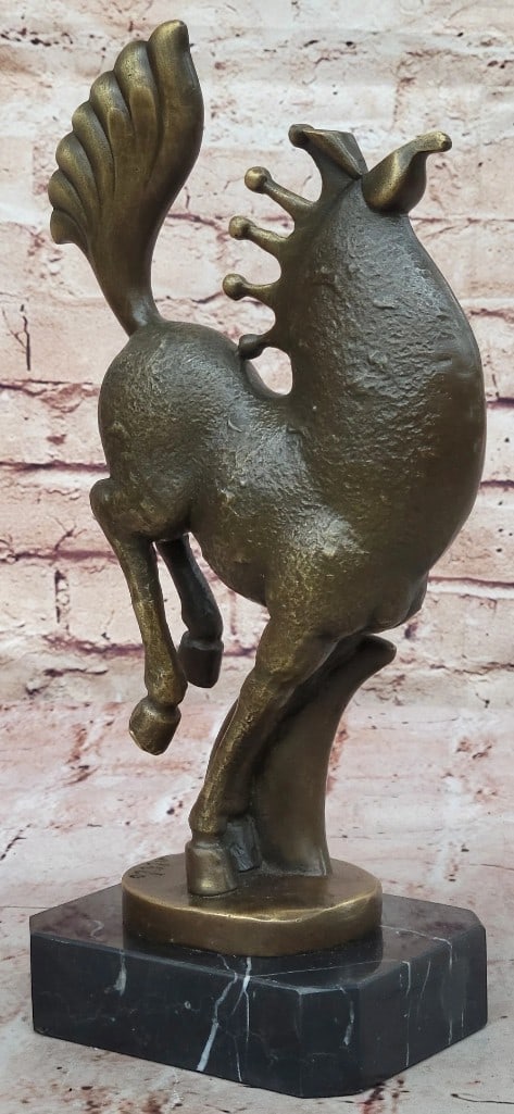 Abstract Rearing Horse Original Bronze Sculpture - 11'' x 6'': Abstract Rearing Horse Sculpture - 11" x 6" This bronze sculpture by Milo captures a horse in mid-flight, blending power and grace with modern abstraction. Fluid lines and elongated forms sugges