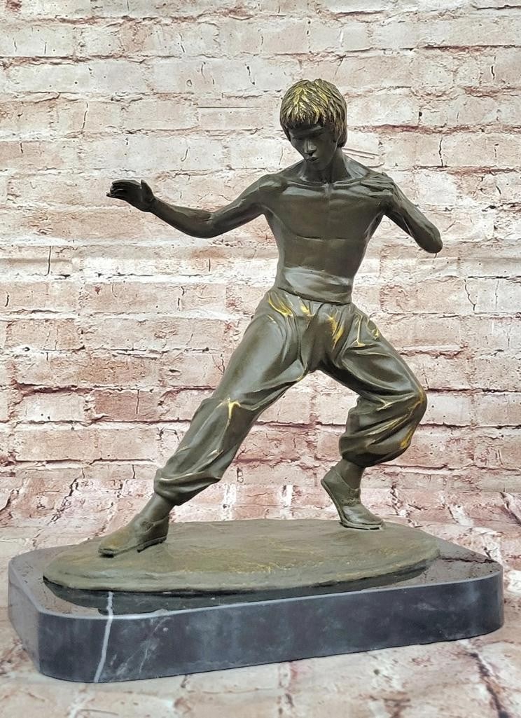 Bruce Lee Copper Martial Arts Sculpture by Mavchi - 15'' x 12.5'': Bruce Lee Copper Martial Arts Sculpture by Mavchi - 15" x 12.5" This limited edition copper sculpture by Mavchi captures the fierce spirit and enduring legacy of Bruce Lee in striking detail. Ha